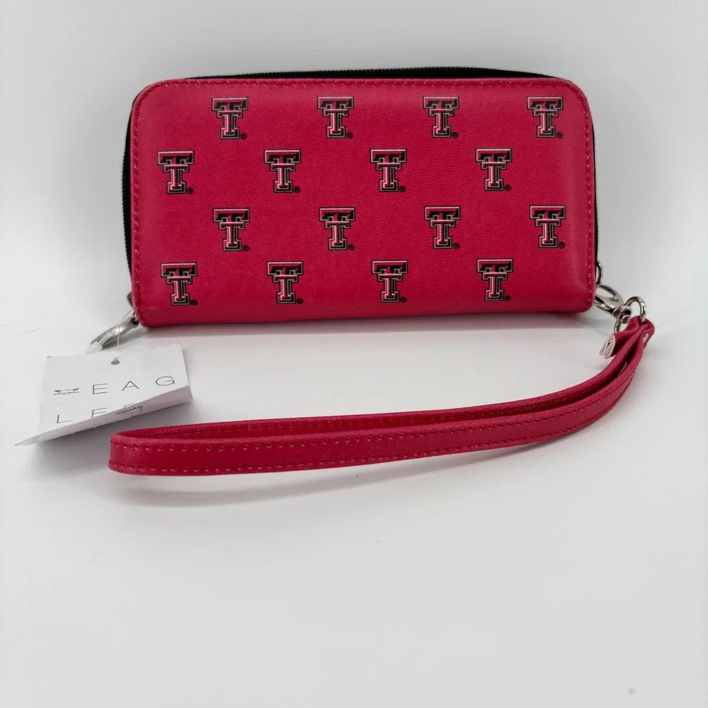 Eagles‎ Wings Texas Tech Red Raiders Red Zip Around Wristlet Wallet NWT NCAA